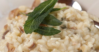 Maronen risotto mit Salbei und Blauschimmelkäse